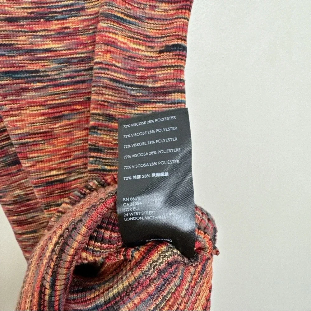 Anthropologie Womens Xsmall Tami Mock Neck Tunic Space Dye Slit Hem Knit Top